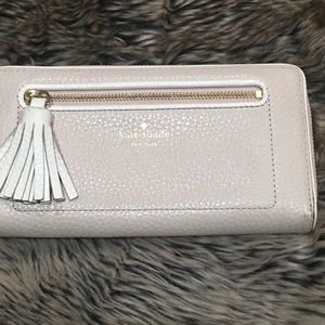 Kate Spade Chester Street Neda Leather Wallet Almondine/White